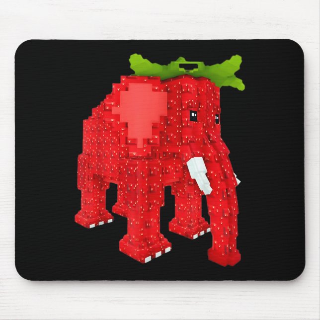 Strawberry Elephant  Mouse Pad (Front)