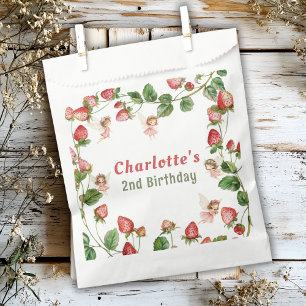Strawberry enchanted fairy garden birthday favour bag