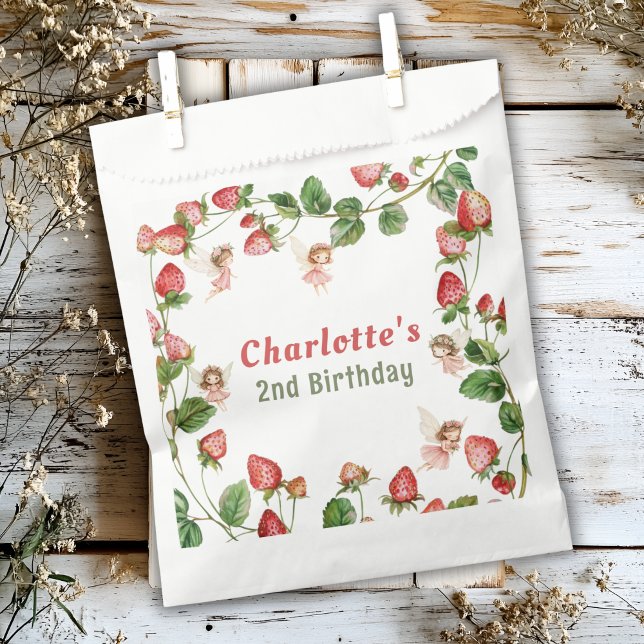 Strawberry enchanted fairy garden birthday  favour bag (Creator Uploaded)