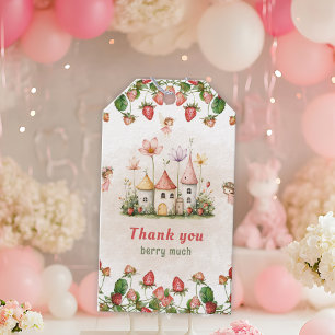 Strawberry enchanted fairy garden birthday  gift tags