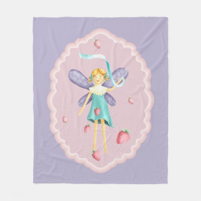 Strawberry Fairy  2 Fleece Blanket (Front)