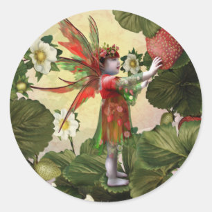 Strawberry Fairy Classic Round Sticker