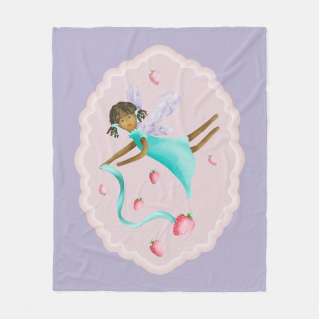 Strawberry Fairy  Fleece Blanket (Front)
