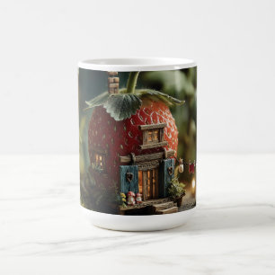 Strawberry Fairy House with Miniature Washing Line Coffee Mug