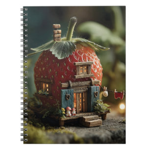 Strawberry Fairy House with Miniature Washing Line Notebook