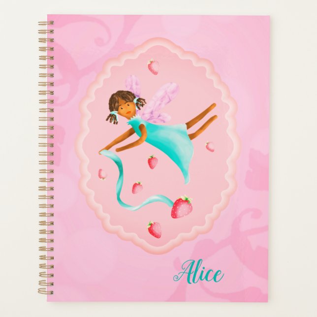 Strawberry fairy personalised   planner (Front)