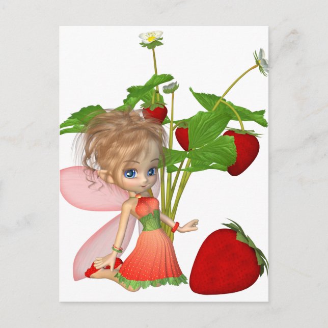 Strawberry Fairy Postcard (Front)