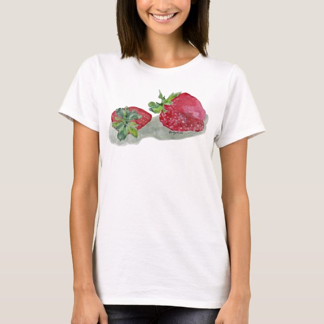 Strawberry Fairy Watercolor T-shirt (Front)