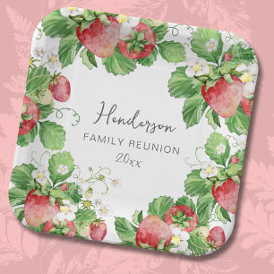 Strawberry Family Reunion Paper Plate