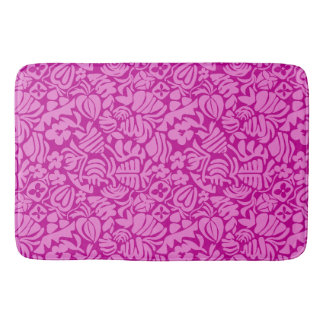 Strawberry Fantasy in pink Bath Mat