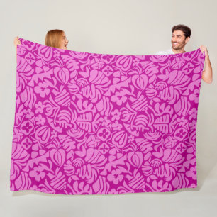 Strawberry Fantasy in pink Fleece Blanket