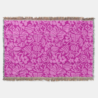 Strawberry Fantasy in pink Throw Blanket