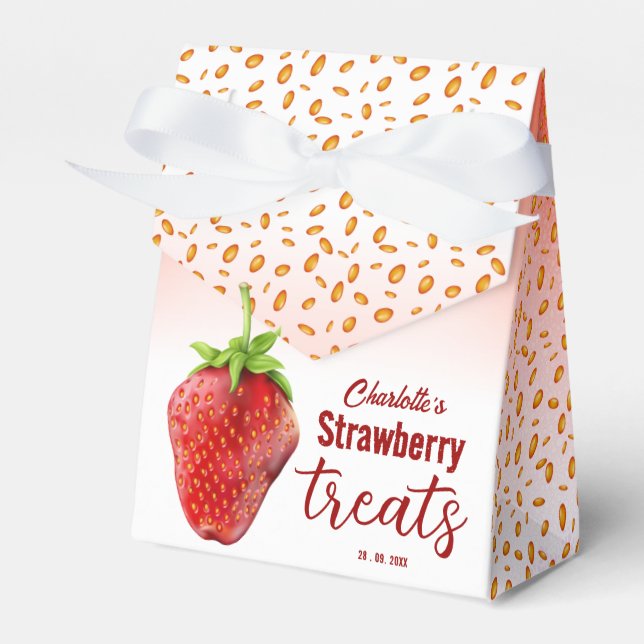  Strawberry  Favour Box (Front Side)