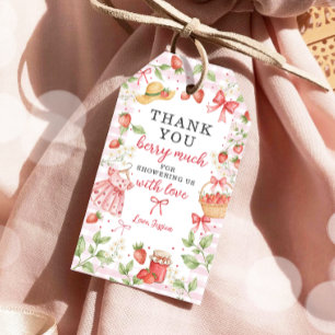 Strawberry Favour Tags Baby Shower Berry Much Swee