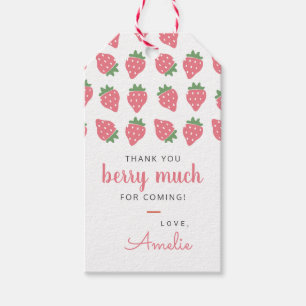 Strawberry Favour Tags Birthday Berry Much Sweet