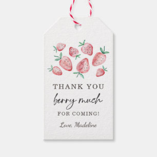 Strawberry Favour Tags Birthday Berry Much Sweet
