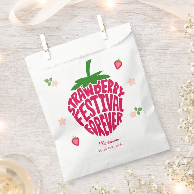 Strawberry Festival Forever Cute Customisable Favour Bag (Clipped)