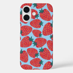 Strawberry Field Blue iPhone 16 Case