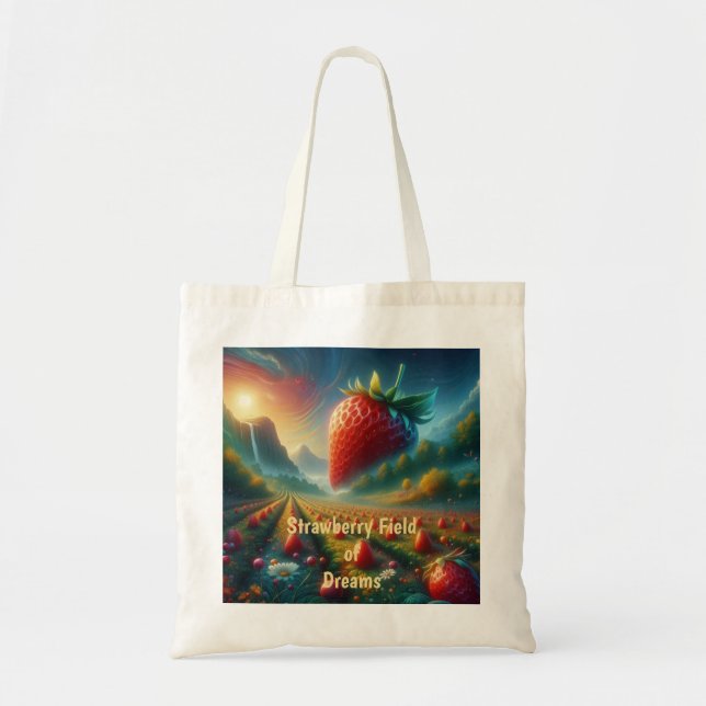 Strawberry Field of Dreams Tote Bag (Front)