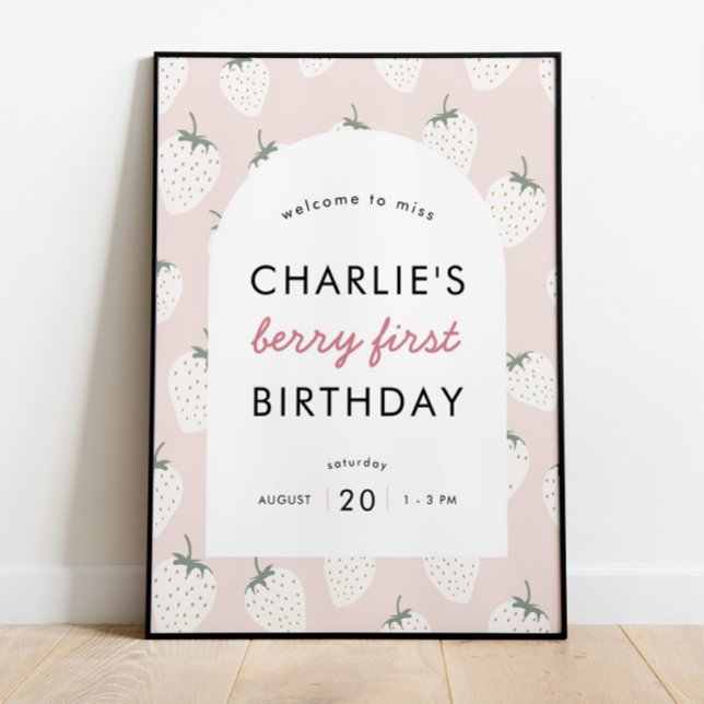 Strawberry Fields Berry First Birthday | Welcome Poster (Creator Uploaded)