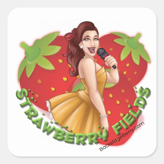 Strawberry Fields Cartoon Sticker (Front)