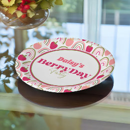 Strawberry Fields Delight Birthday Paper Plate