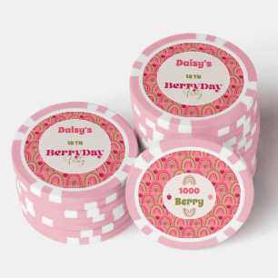 Strawberry Fields Delight Birthday Poker Chips