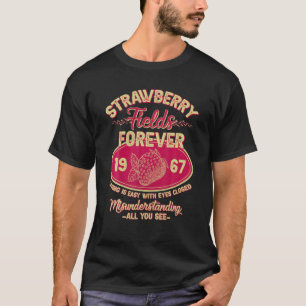 Strawberry Fields Forever 1967 Fruit Funny Retro V T-Shirt