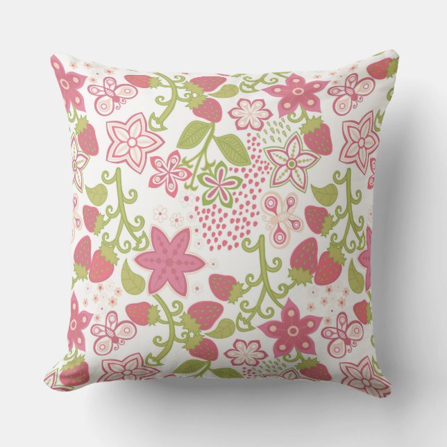 Strawberry Fields Outdoor Pillow (Front)