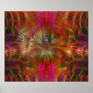Strawberry Fields Psychedelic Abstract Poster