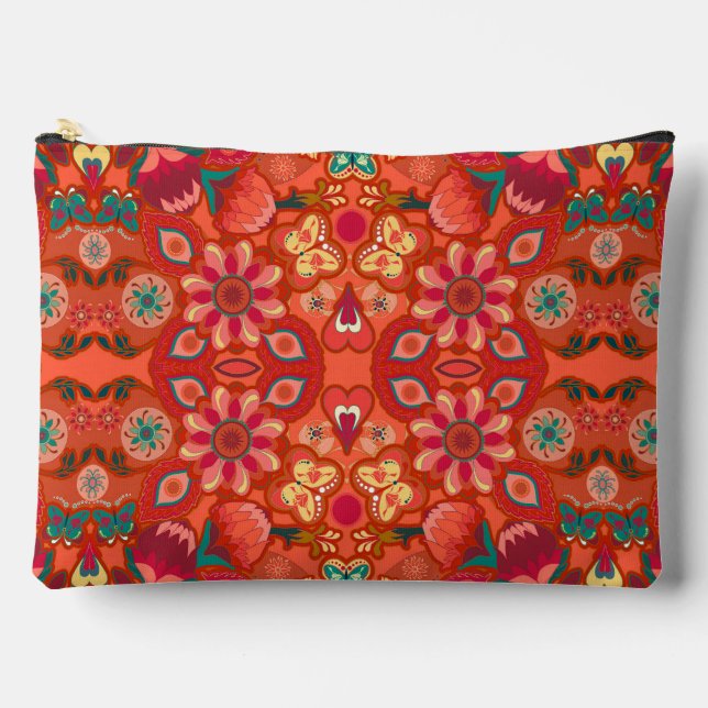 Strawberry Fields Retro Paisley Accessory Pouch (Front)
