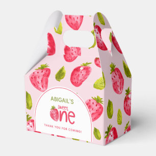 Strawberry First 1st Birthday Favour Box