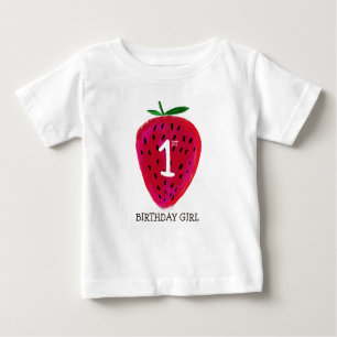 Strawberry First Birthday Girl T-shirt