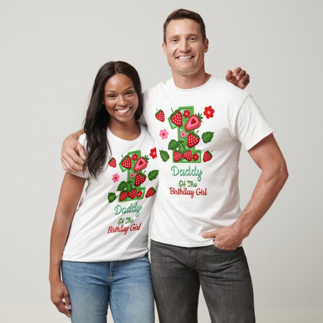 Strawberry first birthday mens tshirts Dad (Unisex)