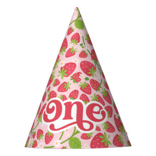 Strawberry First Birthday Party Hat