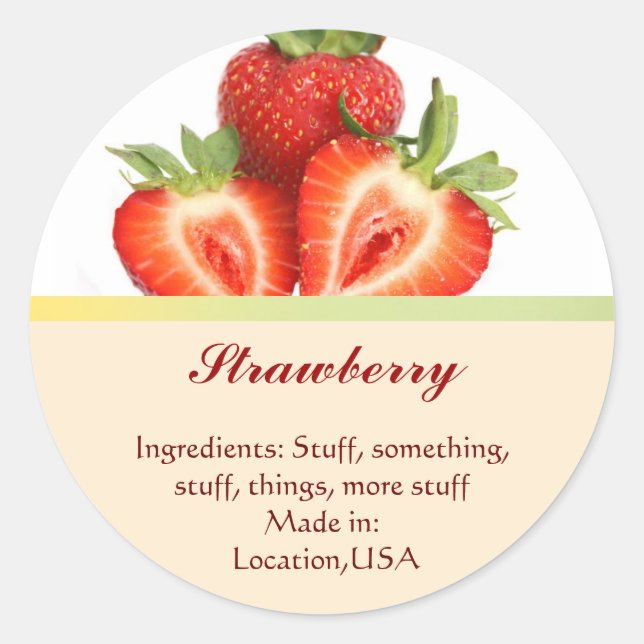 Strawberry Flavour Labels (Front)