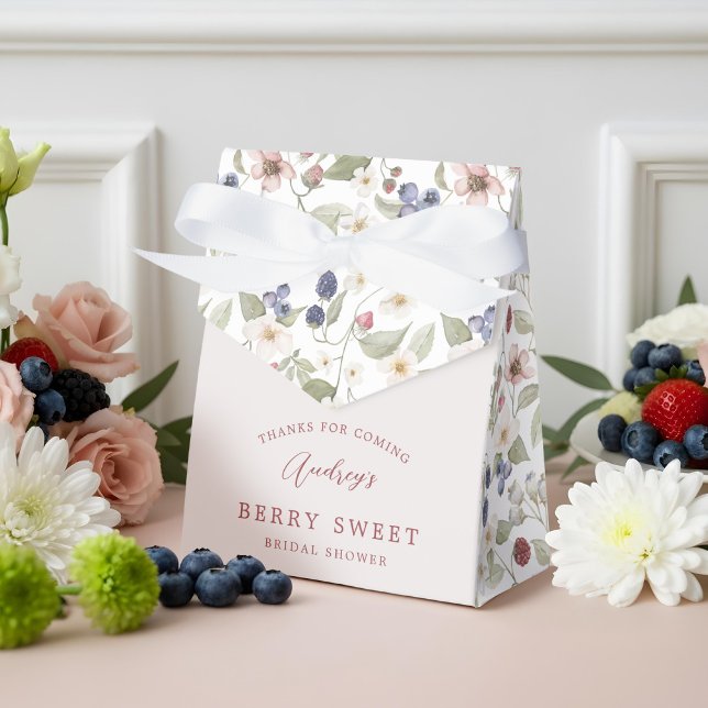 Strawberry Floral Berry Sweet Bridal Shower Thanks Favour Box (Strawberry Floral Berry Sweet Bridal Shower Thanks Favor Boxes)