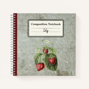 Strawberry Flowers and Fruits Personalised Comp No Notebook
