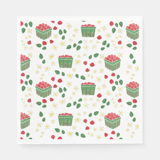 Strawberry Flowers Strawberry Fields Berry First Napkin (Front)