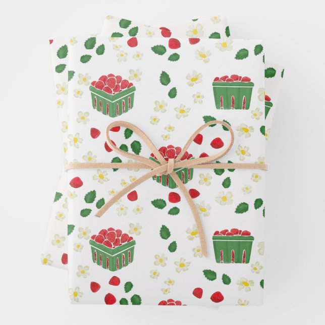 Strawberry Flowers Strawberry Fields Berry First Wrapping Paper Sheet (In situ)