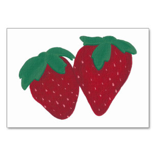 Strawberry Food Reading FlashCards for Adults Table Number