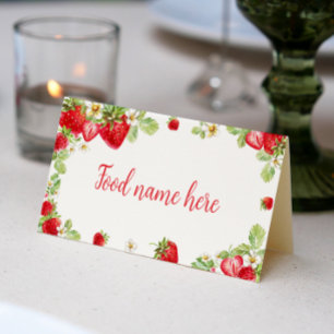 Strawberry Food Tent Place Card Berry Sweet