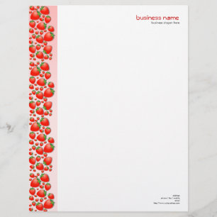 Strawberry Fresh Pink Personalised Letterhead