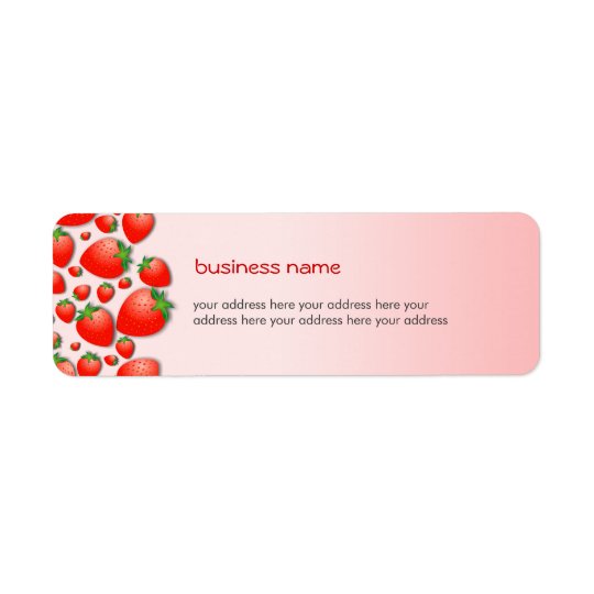 Strawberry Fresh Pink Return Address Label