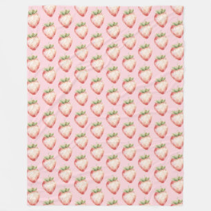 Strawberry Fruit Birthday Fleece Blanket