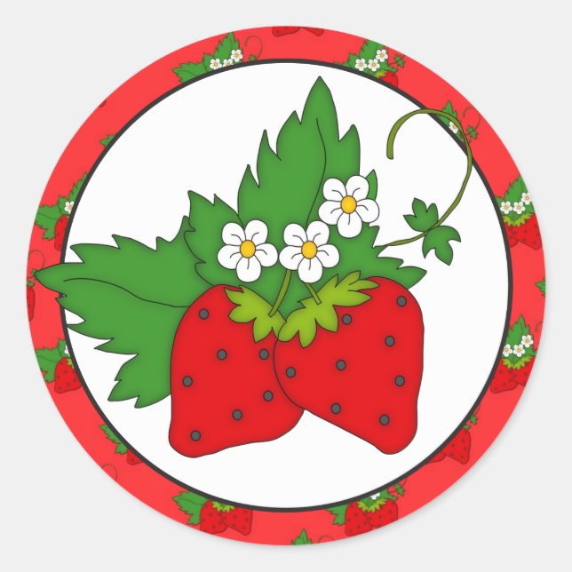 Strawberry Fruit cartoon fun sticker (Front)