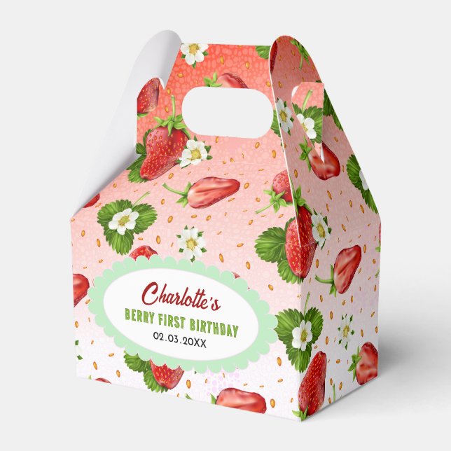 Strawberry Fruit Favour Box (Front Side)
