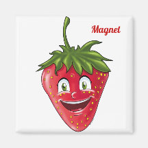 Strawberry fruit funny cartoon hand painted