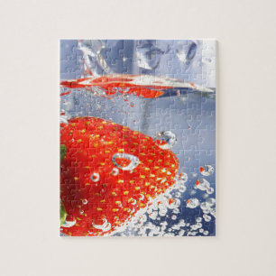 Strawberry fruit in water photography beautiful jigsaw puzzle