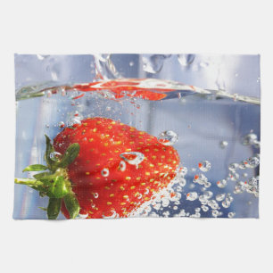 Strawberry fruit in water photography beautiful tea towel